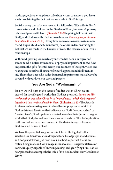 Allow Your Goodness to Thrive: A Plan for Sharing in the Divine Nature of Our God