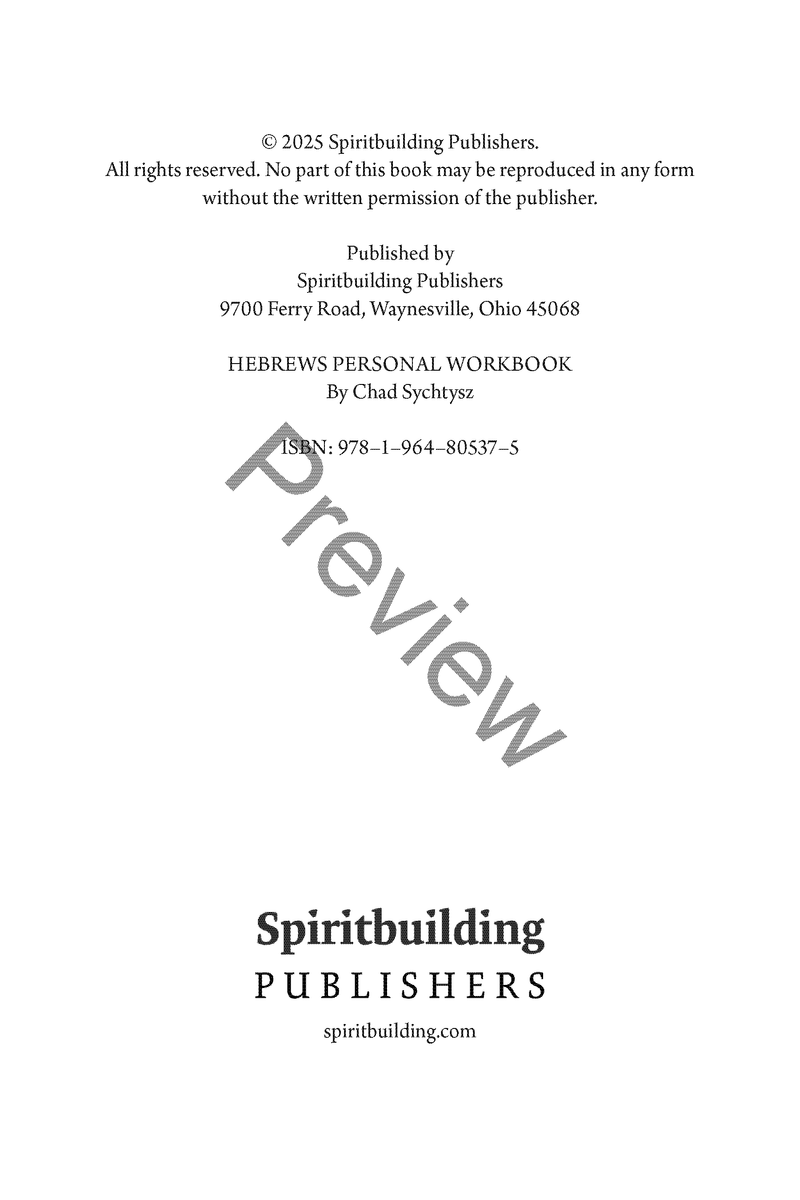 Hebrews: Quick Study Commentary by Chad Sychtysz: A Clear, Verse-by-Verse Study on the Supremacy of Christ