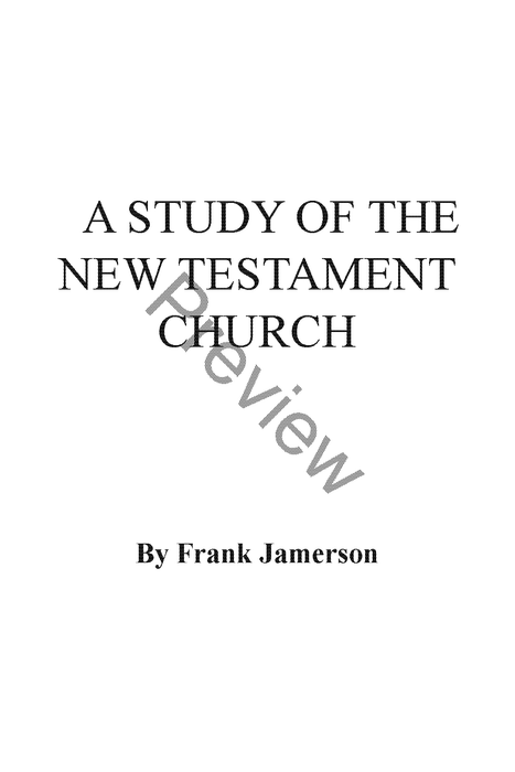 A Study of the New Testament Church