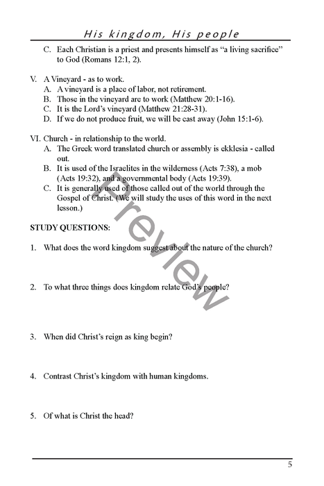 A Study of the New Testament Church