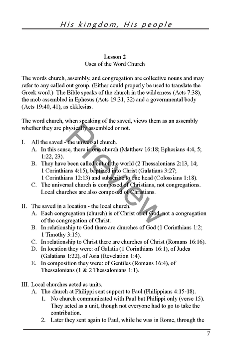 A Study of the New Testament Church