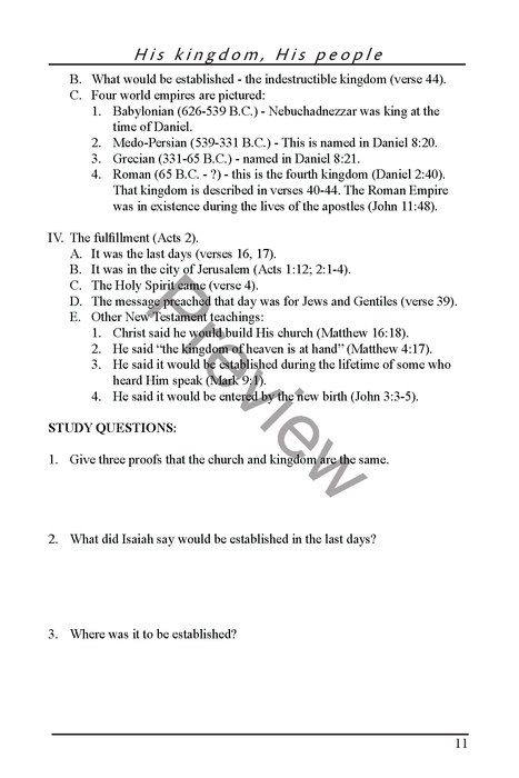 A Study of the New Testament Church