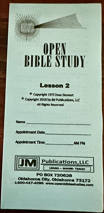 Open Bible Study Lesson 2 by Ivan Stewart