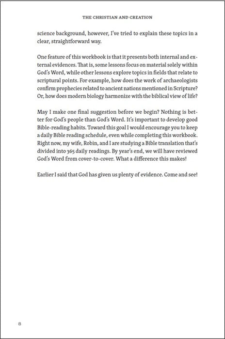 The Christian and Creation: A Workbook on Bible Evidences and Apologetics