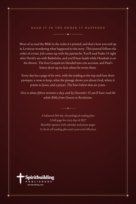 Through the Bible in 2027: A Chronological Bible Reading Journal (6 x 9 in Softcover)