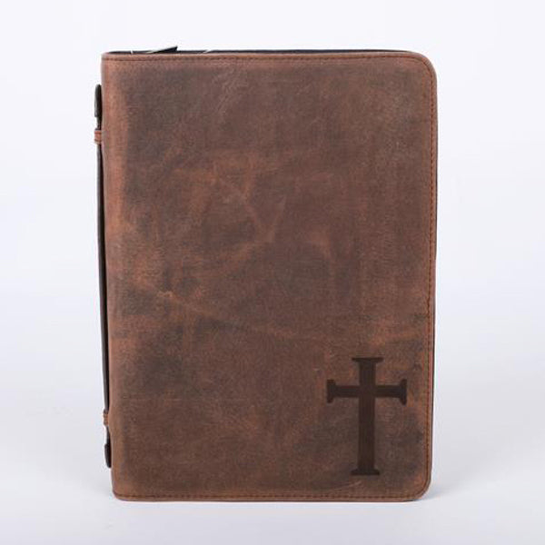 Bible Cover – Buffalo Leather – Cross – Size L