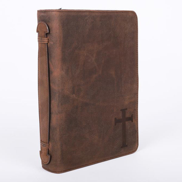 Bible Cover – Buffalo Leather – Cross – Size L