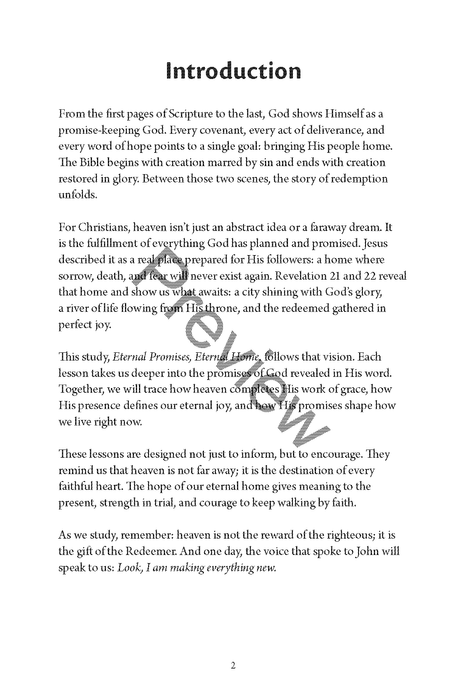 Eternal Promises, Eternal Home: A Study of Heaven - The City That is to Come