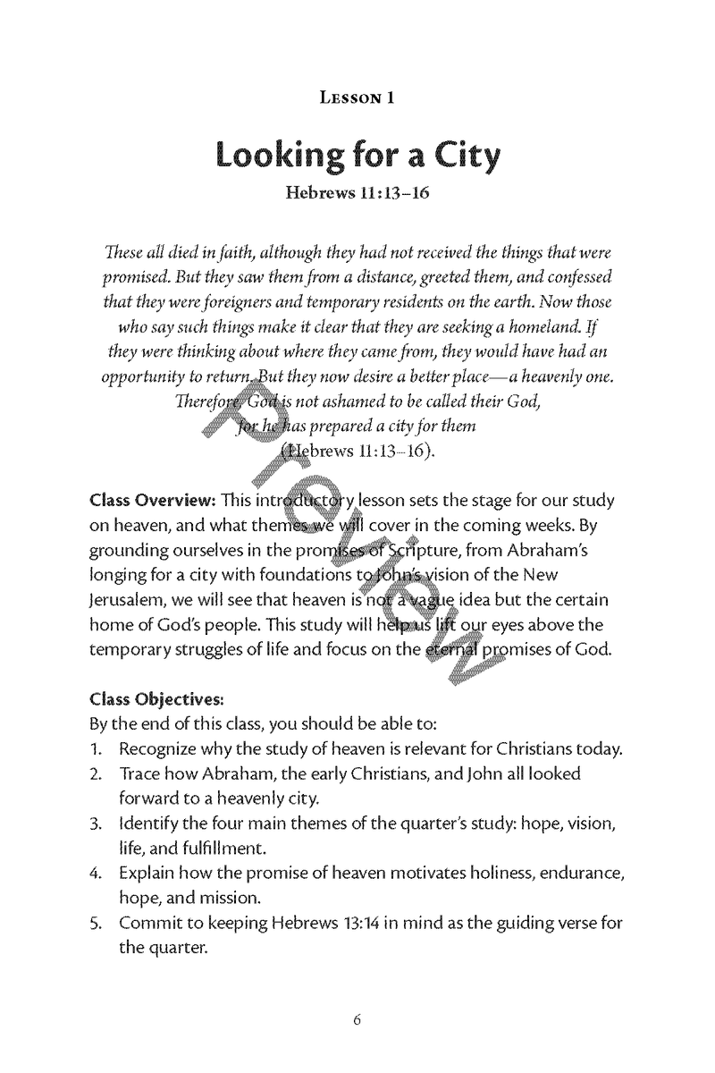 Eternal Promises, Eternal Home: A Study of Heaven - The City That is to Come