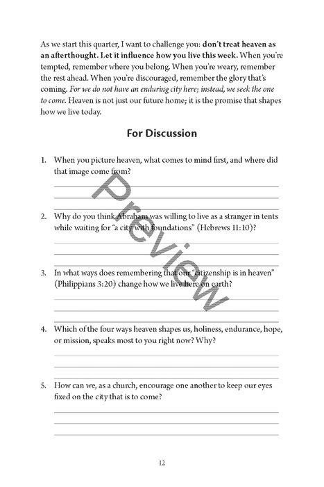 Eternal Promises, Eternal Home: A Study of Heaven - The City That is to Come