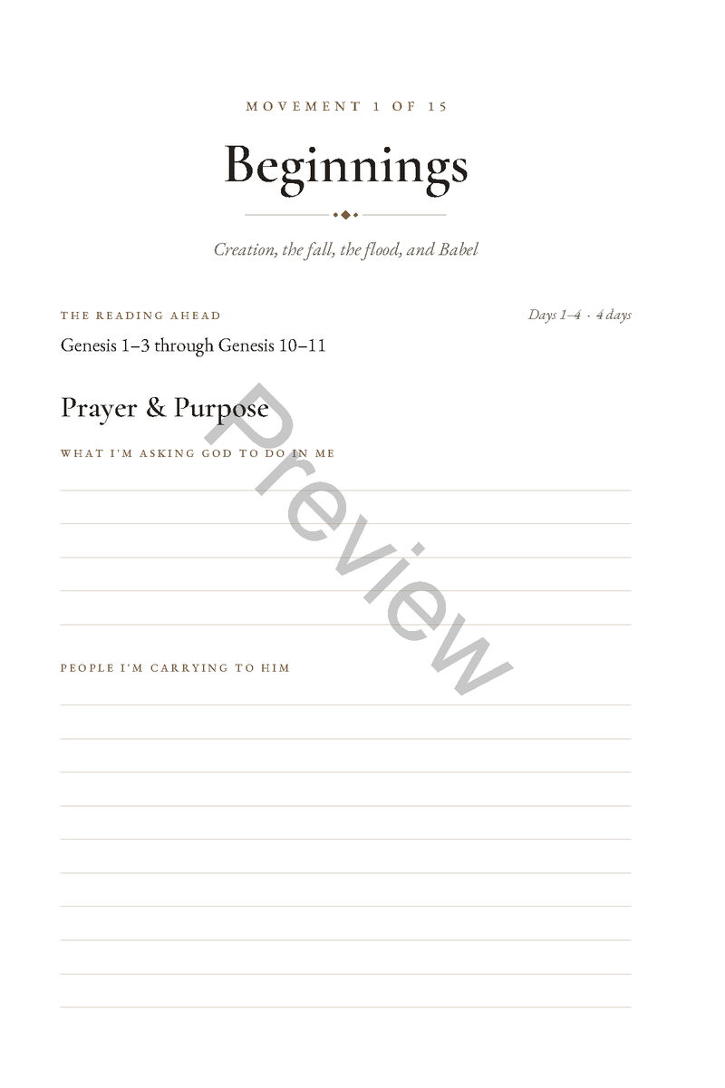Through the Bible in a Year: A Chronological Bible Reading Journal (Undated) (6 x 9 in Softcover)