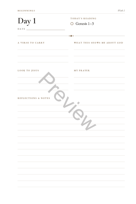 Through the Bible in a Year: A Chronological Bible Reading Journal (Undated) (6 x 9 in Softcover)