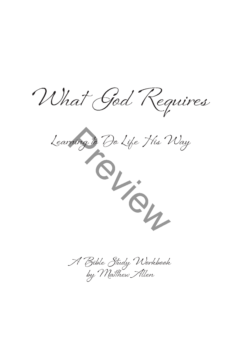 What God Requires: Book 1 by Matthew Allen