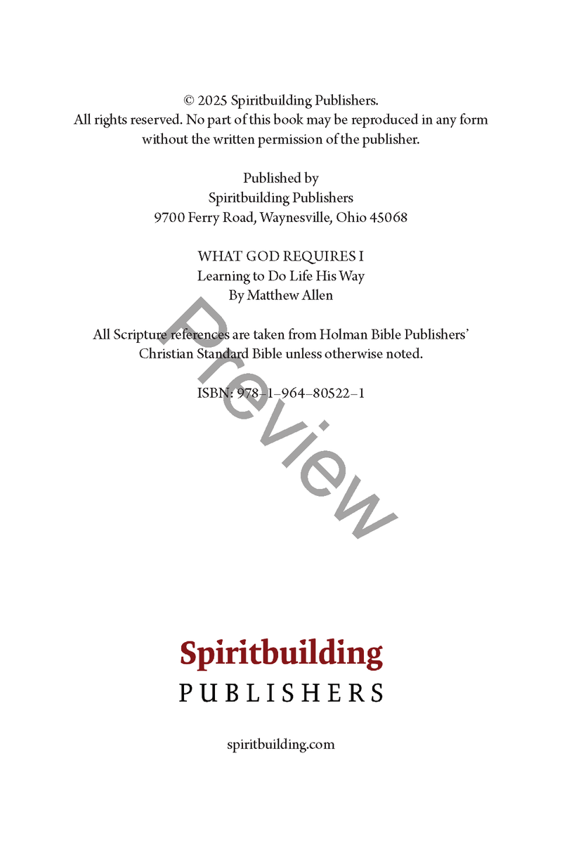 What God Requires: Book 1 by Matthew Allen