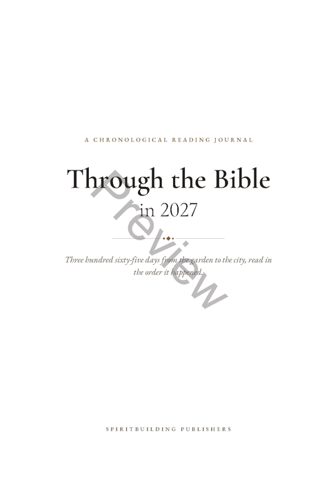 Through the Bible in 2027: A Chronological Bible Reading Journal (6 x 9 in Softcover)