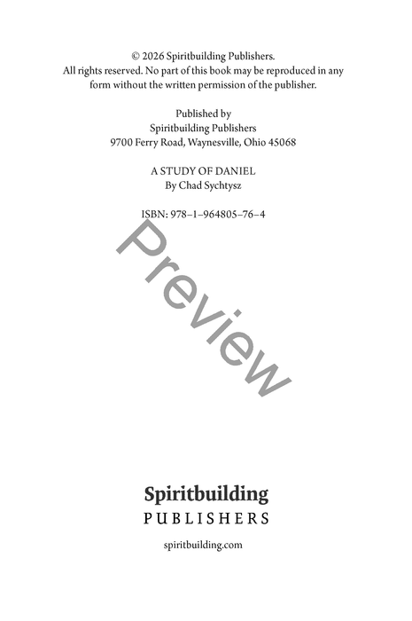 A Study of Daniel Workbook by Chad Sychtysz