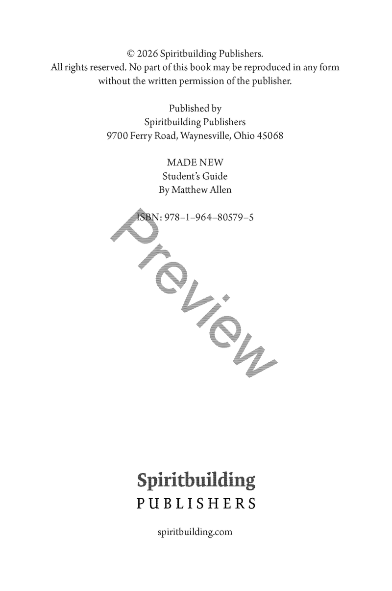 Made New: Brought From Death to Life - Student's Guide