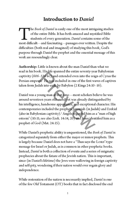 A Study of Daniel Workbook by Chad Sychtysz