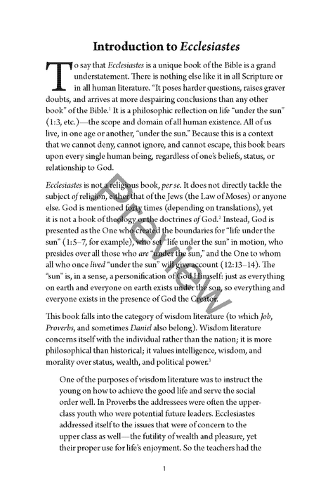 A Study of Ecclesiastes and Song of Solomon Workbook by Chad Sychtysz