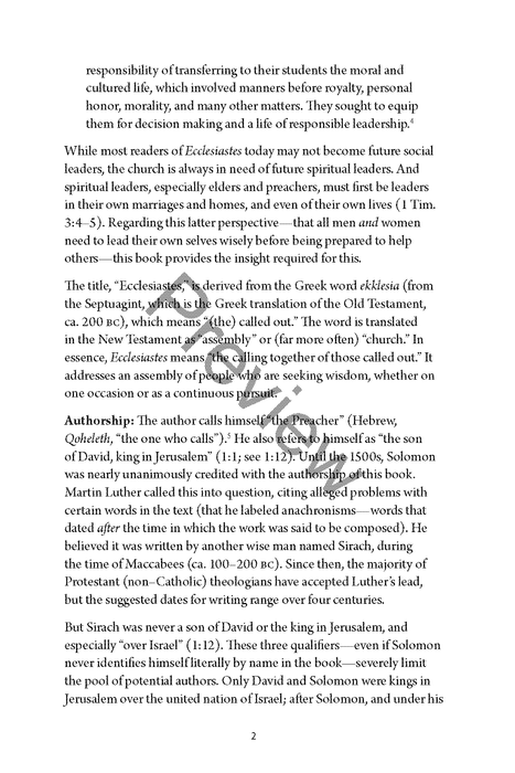 A Study of Ecclesiastes and Song of Solomon Workbook by Chad Sychtysz