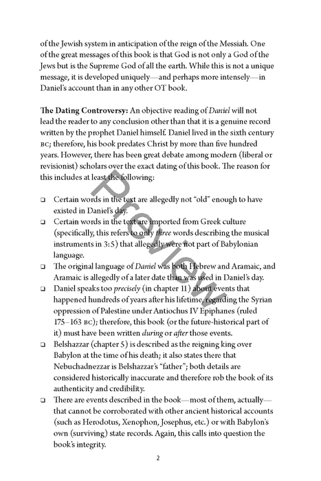 A Study of Daniel Workbook by Chad Sychtysz
