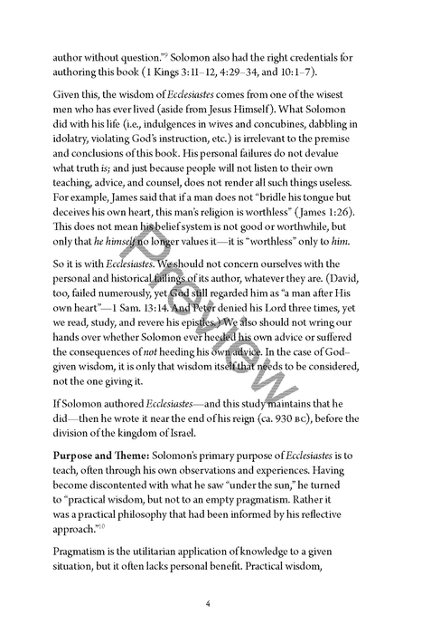 A Study of Ecclesiastes and Song of Solomon Workbook by Chad Sychtysz