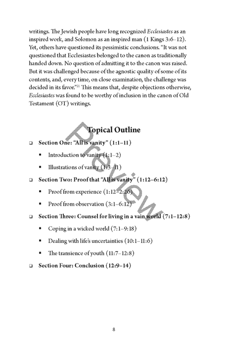 A Study of Ecclesiastes and Song of Solomon Workbook by Chad Sychtysz