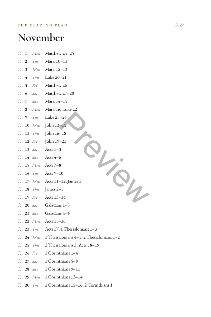 Through the Bible in 2027: A Chronological Bible Reading Journal (6 x 9 in Softcover)