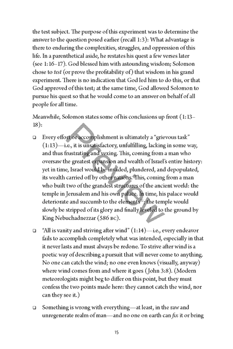 A Study of Ecclesiastes and Song of Solomon Workbook by Chad Sychtysz