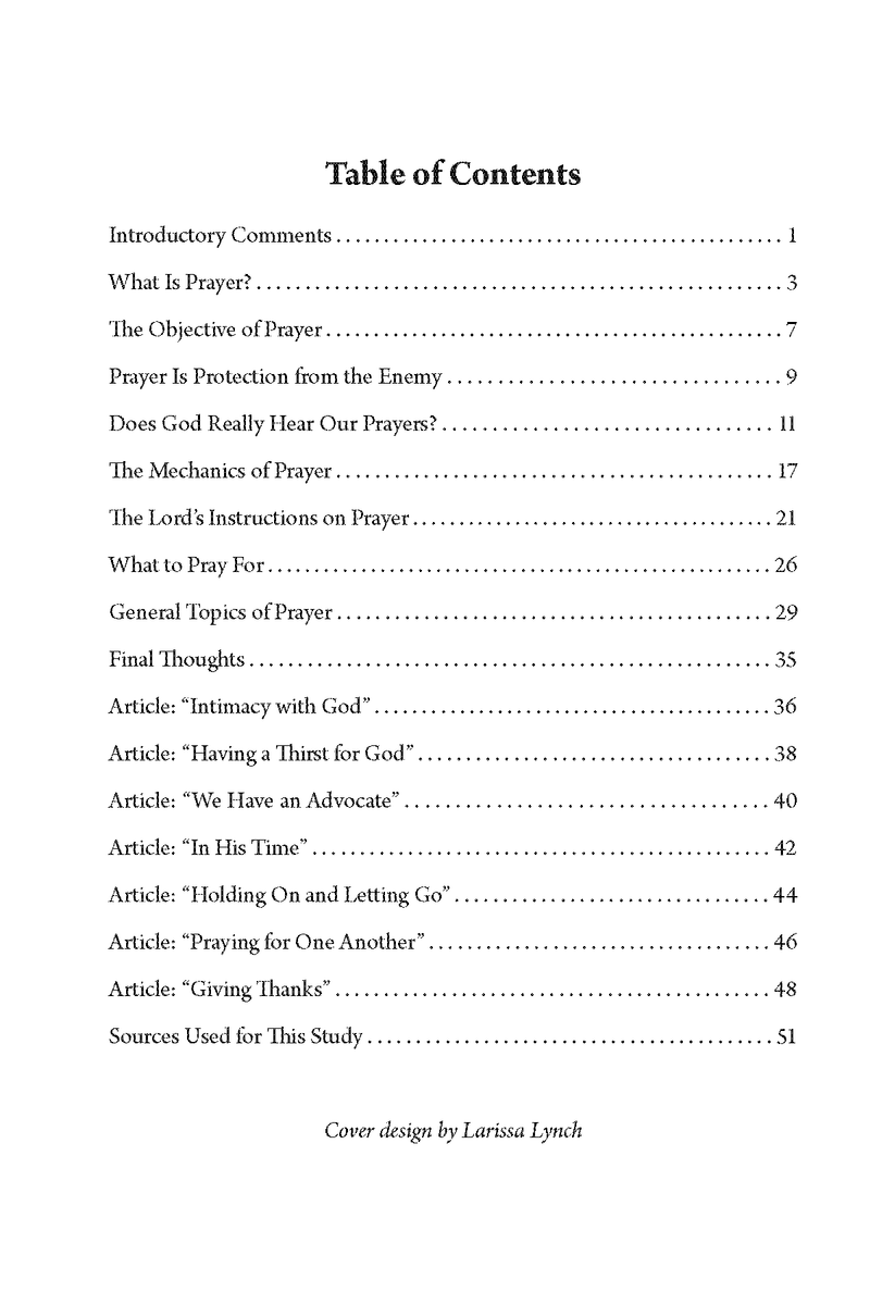 A Study of Prayer and Praying