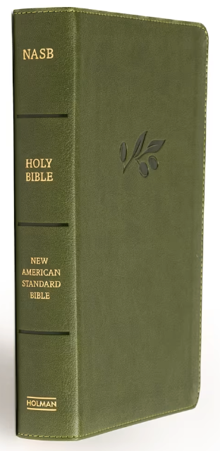 NASB Large Print Personal Size Reference Bible, Olive LeatherTouch