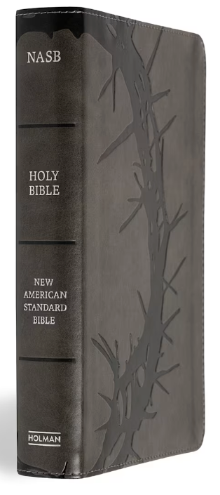 NASB Large Print Personal Size Reference Bible, Charcoal LeatherTouch