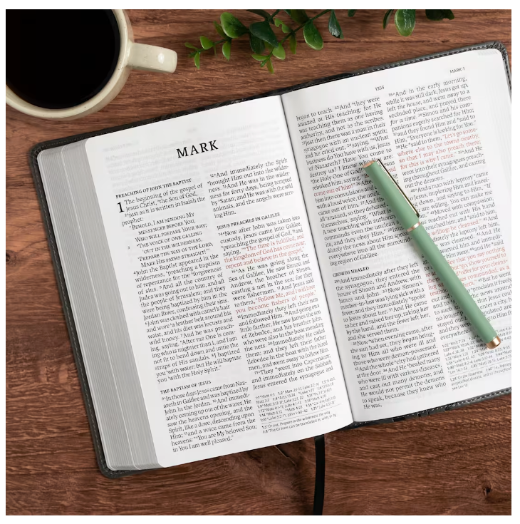 NASB Large Print Personal Size Reference Bible, Charcoal LeatherTouch