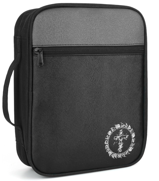 Gray and Black Cross Bible Cover