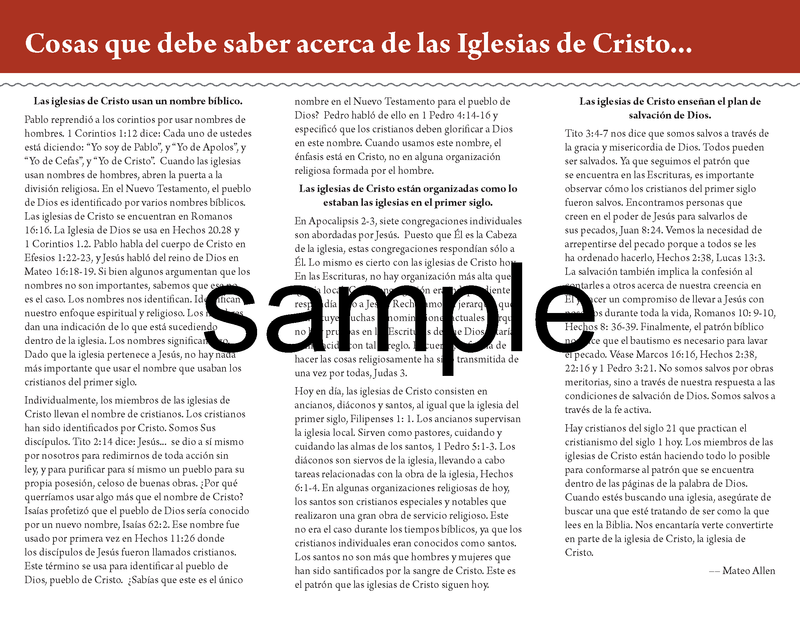 ¿Qué es la Iglesia de Cristo? (Spanish Tract)