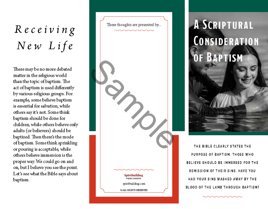 A Scriptural Consideration of Baptism