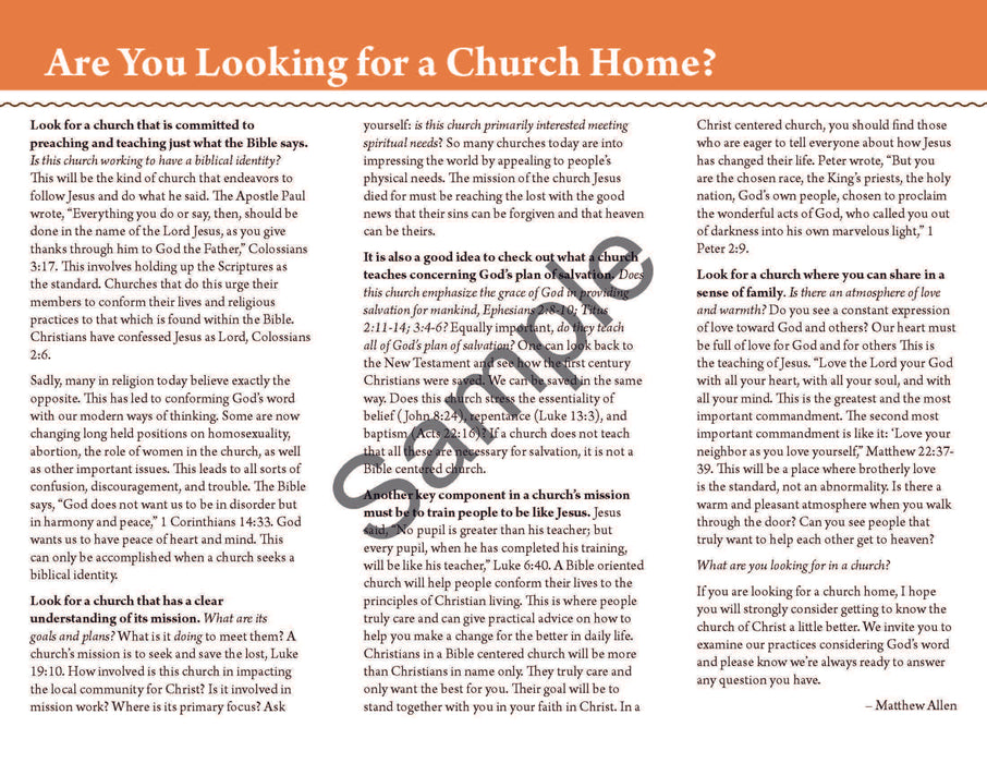 What Are You Looking For in a Church?