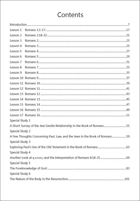 Romans: A Workbook (Teacher Edition with Special Studies)