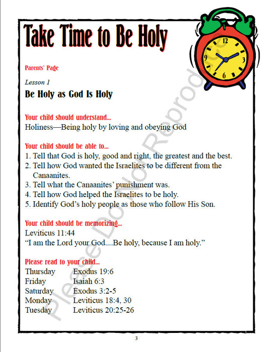 Take Time to be Holy - Student Workbook