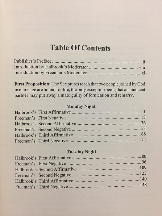 The Halbrook-Freeman debate on marriage, divorce & remarriage