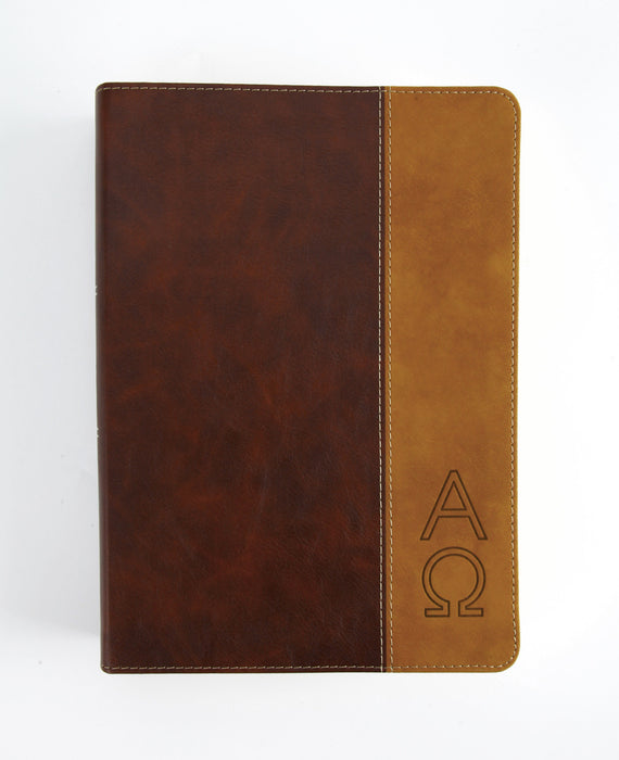 The KJV Study Bible - Large Print/Indexed Two-tone Brown Alpha/Omega