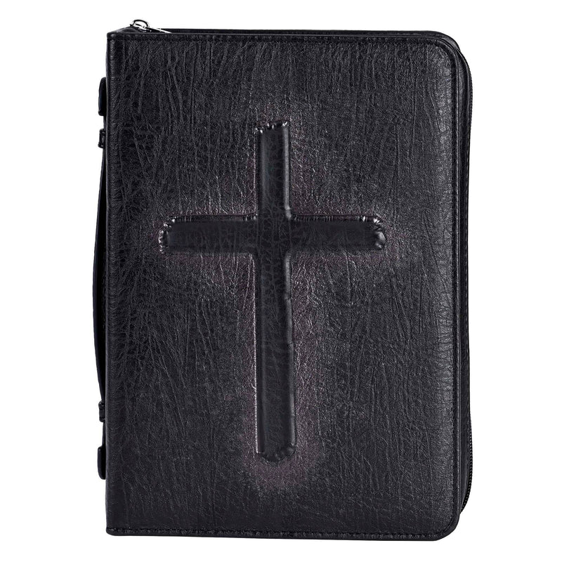 Vintage Cross - Black Large Bible Cover