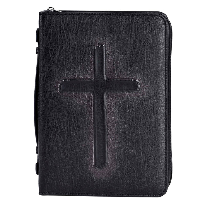 Vintage Cross - Black Large Bible Cover