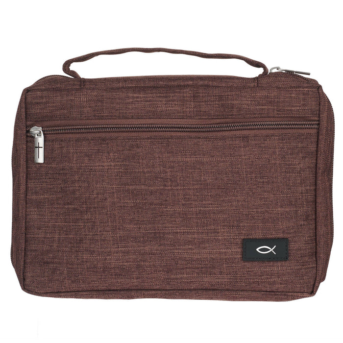 Bible Cover Value Brown Ichthus Patch