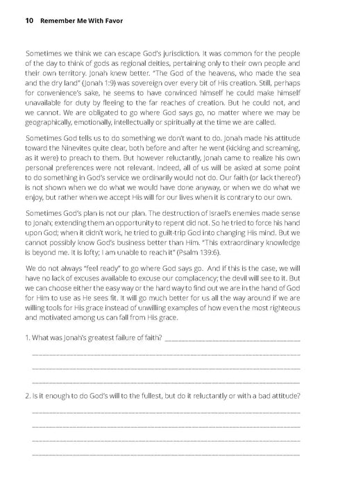 Remember Me With Favor: Life Lessons from the Story of Nehemiah