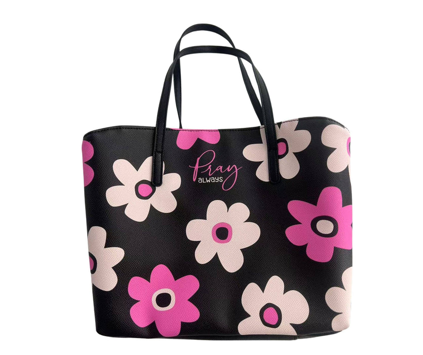 Pray Always Floral Wedge L Bible Case