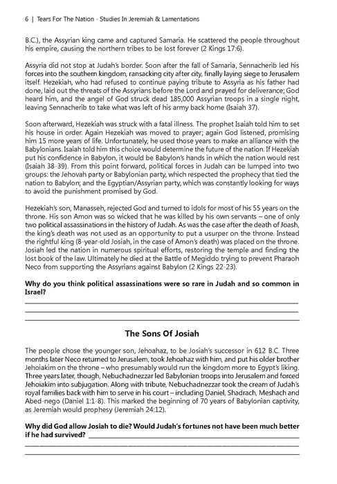 Tears for the Nation: Studies in Jeremiah and Lamentations