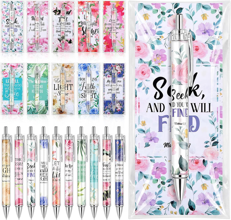 Floral Retractable Pen Cards
