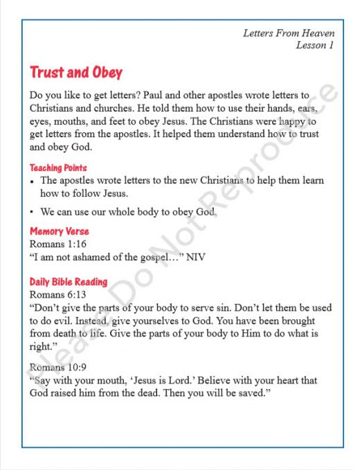 Letters from Heaven - 2s & 3s Teaching Sheets