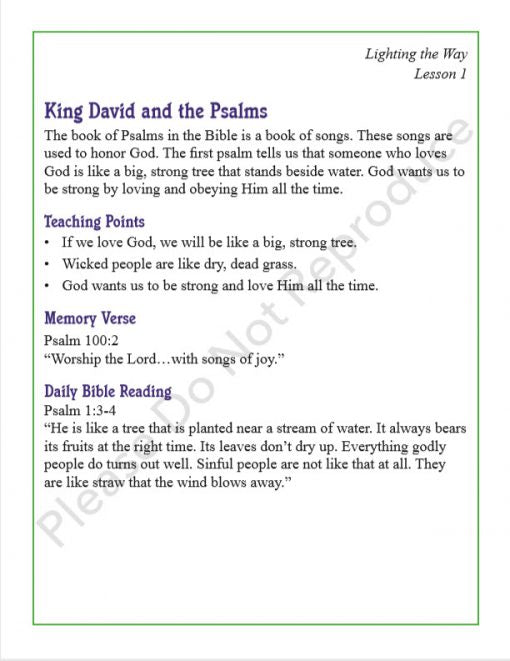Lighting the Way - 2s & 3s Teaching Sheets